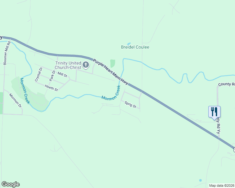 map of restaurants, bars, coffee shops, grocery stores, and more near N1165 Brookside Drive in La Crosse