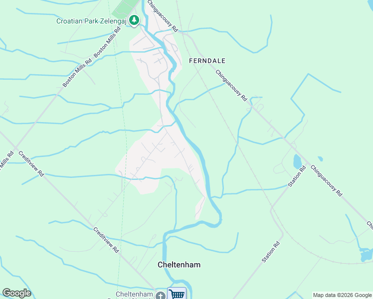 map of restaurants, bars, coffee shops, grocery stores, and more near 61 Credit Road in Cheltenham