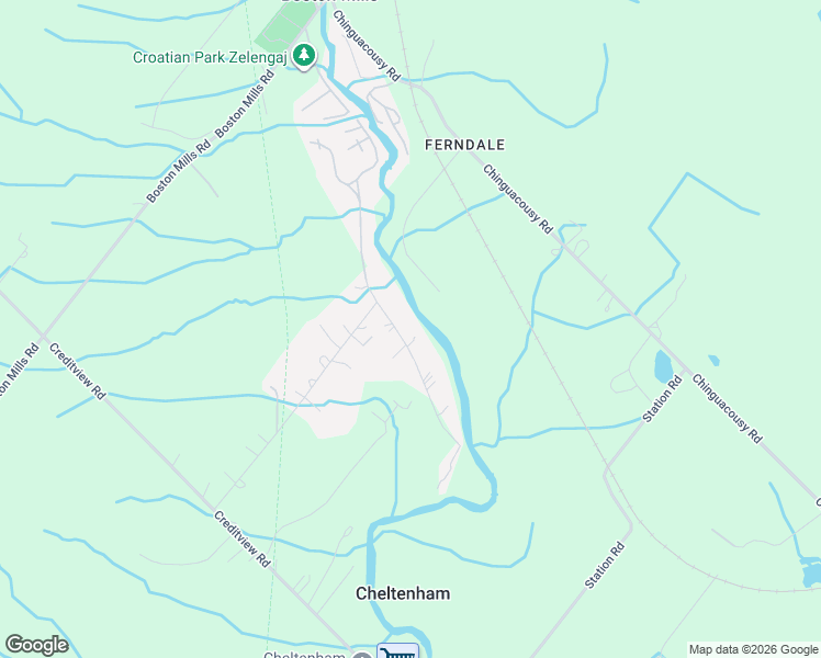 map of restaurants, bars, coffee shops, grocery stores, and more near 61 Credit Road in Cheltenham