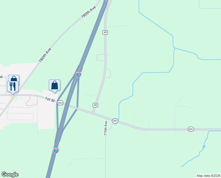 map of restaurants, bars, coffee shops, grocery stores, and more near 28320 County Highway 45 in Clarks Grove