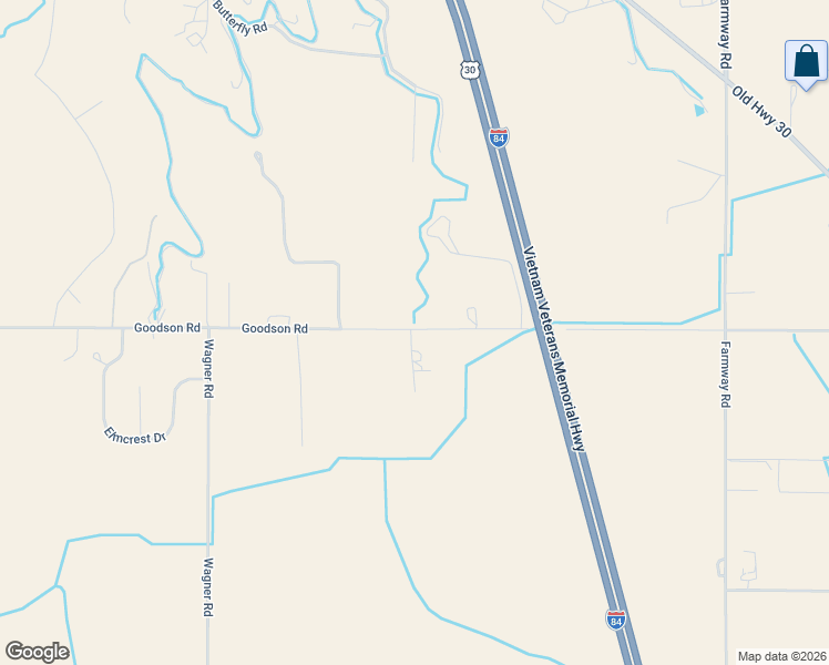 map of restaurants, bars, coffee shops, grocery stores, and more near 16531 Goodson Road in Caldwell