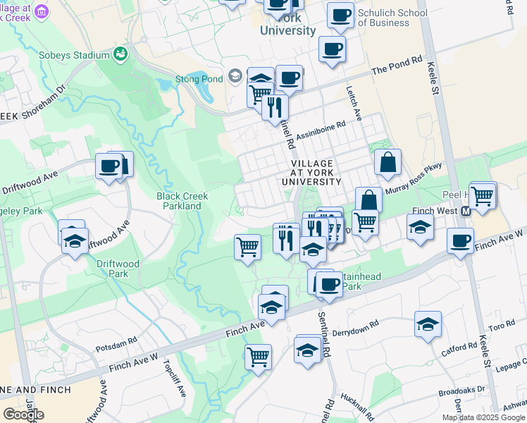 map of restaurants, bars, coffee shops, grocery stores, and more near 39 Delabo Drive in Toronto