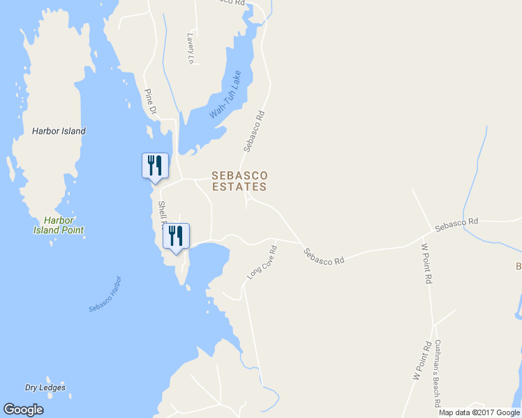 map of restaurants, bars, coffee shops, grocery stores, and more near 234 Sebasco Road in Phippsburg