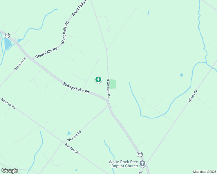 map of restaurants, bars, coffee shops, grocery stores, and more near 3 North Gorham Road in Gorham