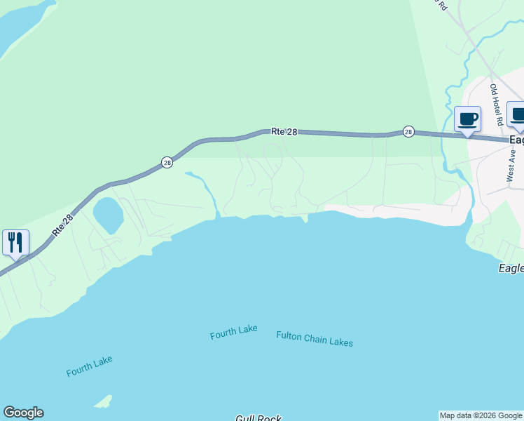 map of restaurants, bars, coffee shops, grocery stores, and more near 152 Kenmore Road in Old Forge