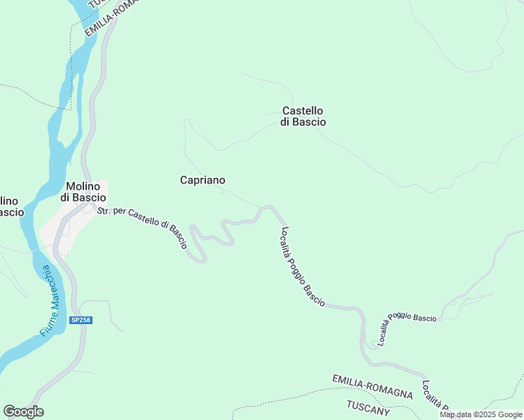 map of restaurants, bars, coffee shops, grocery stores, and more near 50 Località Poggio Bascio in Provincia di Rimini