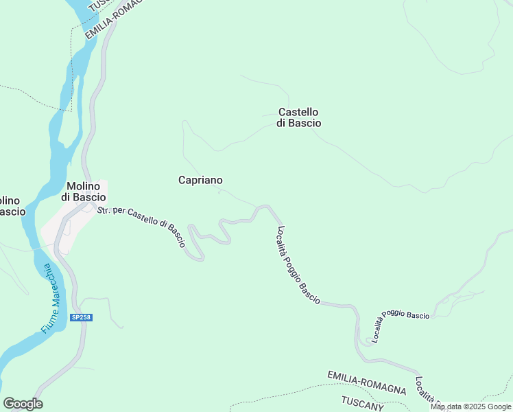 map of restaurants, bars, coffee shops, grocery stores, and more near 50 Località Poggio Bascio in Provincia di Rimini