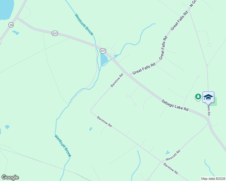map of restaurants, bars, coffee shops, grocery stores, and more near 179 Barstow Road in Gorham