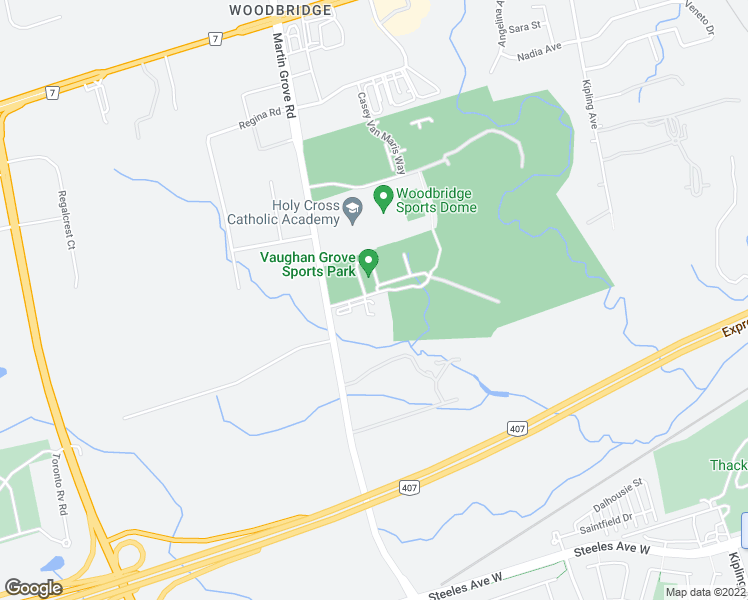map of restaurants, bars, coffee shops, grocery stores, and more near 7365 Martin Grove Road in Vaughan