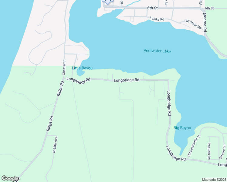 map of restaurants, bars, coffee shops, grocery stores, and more near 6121 Longbridge Road in Pentwater