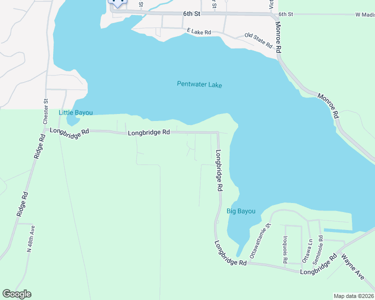 map of restaurants, bars, coffee shops, grocery stores, and more near 5935 Longbridge Road in Pentwater