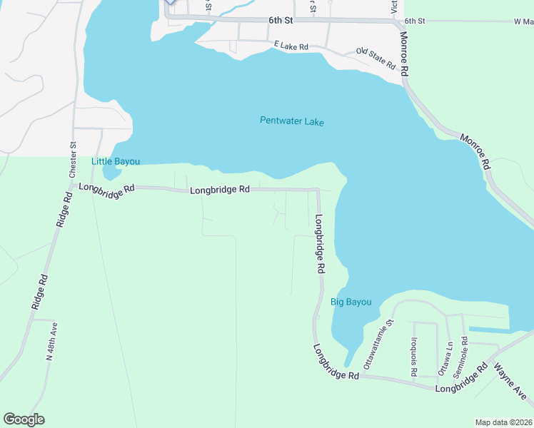 map of restaurants, bars, coffee shops, grocery stores, and more near 5935 Longbridge Road in Pentwater