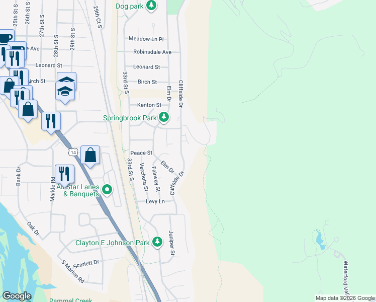 map of restaurants, bars, coffee shops, grocery stores, and more near 4007 Cliffside Dr in La Crosse