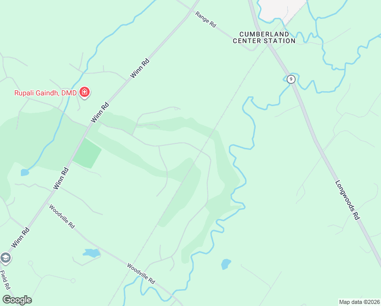 map of restaurants, bars, coffee shops, grocery stores, and more near 22 Muirfield Road in Cumberland