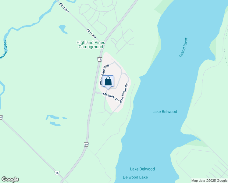 map of restaurants, bars, coffee shops, grocery stores, and more near 36 White Bark Way in Wellington County