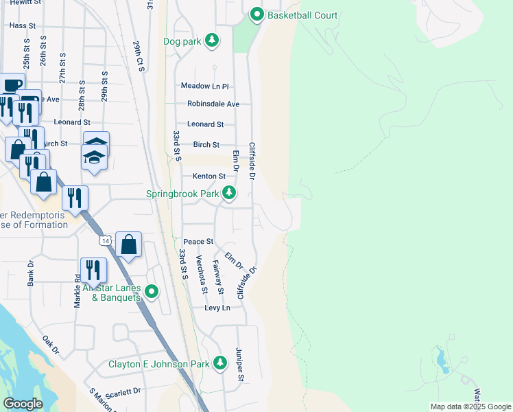 map of restaurants, bars, coffee shops, grocery stores, and more near 3500 Crown Boulevard in La Crosse