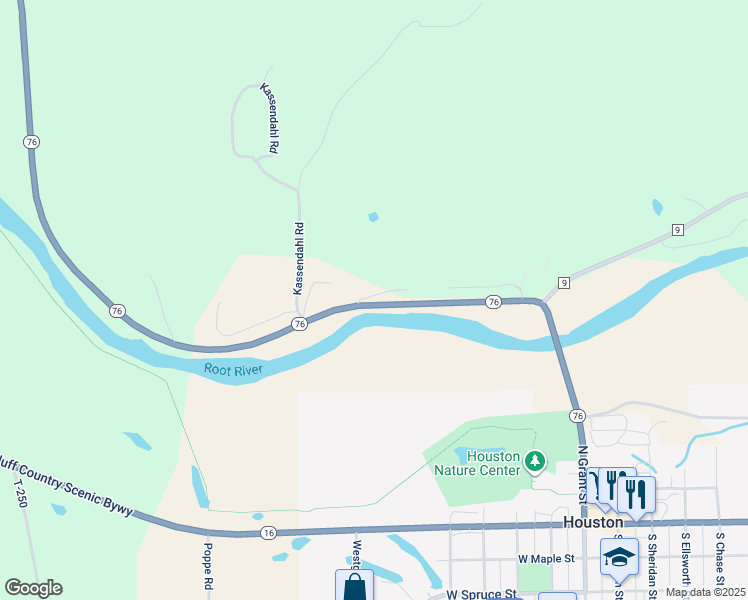 map of restaurants, bars, coffee shops, grocery stores, and more near 16360 Connery Drive in Houston