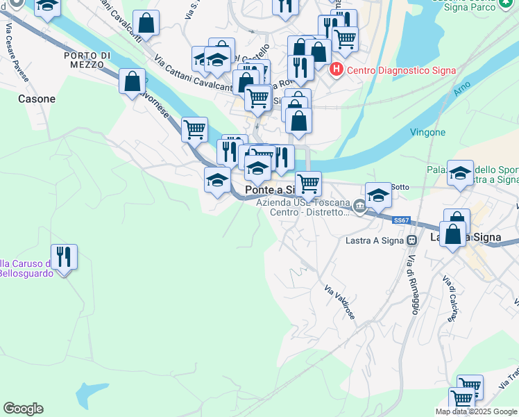 map of restaurants, bars, coffee shops, grocery stores, and more near 3 Piazza G. Andrei in Lastra a Signa