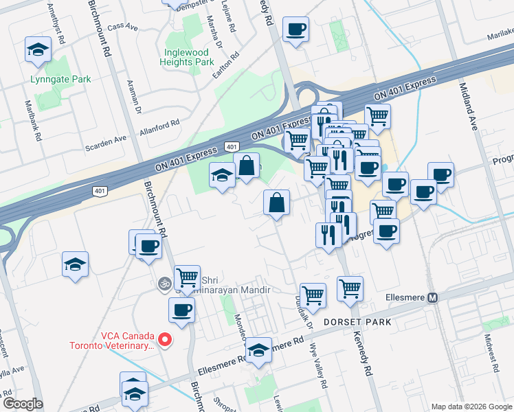 map of restaurants, bars, coffee shops, grocery stores, and more near in 