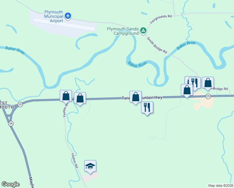 map of restaurants, bars, coffee shops, grocery stores, and more near 718 Tenney Mountain Highway in Plymouth
