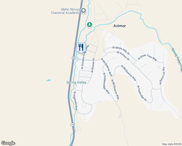 map of restaurants, bars, coffee shops, grocery stores, and more near 5875 West Beaufort Street in Boise