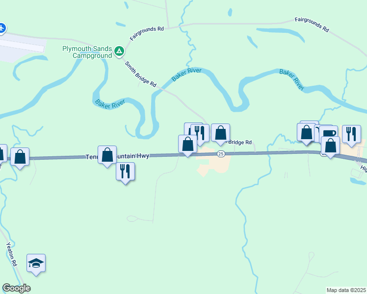 map of restaurants, bars, coffee shops, grocery stores, and more near 612 Tenney Mountain Highway in Plymouth