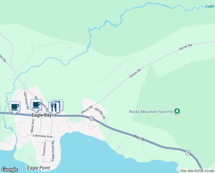 map of restaurants, bars, coffee shops, grocery stores, and more near 13 Uncas Road in Inlet