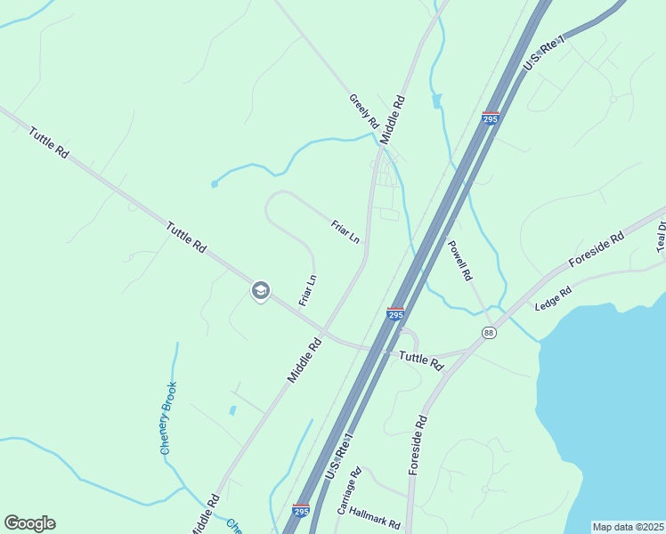 map of restaurants, bars, coffee shops, grocery stores, and more near 227 Middle Road in Cumberland
