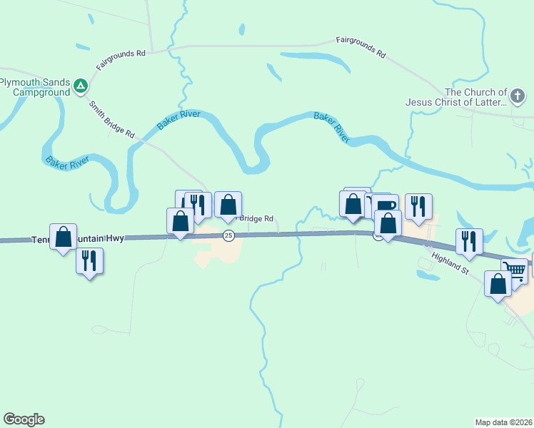 map of restaurants, bars, coffee shops, grocery stores, and more near 568 Tenney Mountain Highway in Plymouth