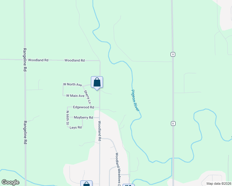map of restaurants, bars, coffee shops, grocery stores, and more near N6415 Woodland Road in Sheboygan
