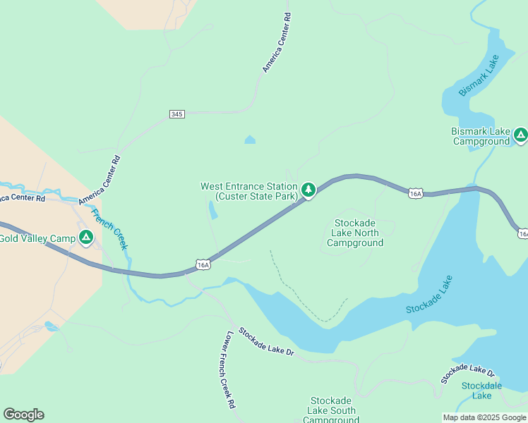 map of restaurants, bars, coffee shops, grocery stores, and more near 12652 U.S. 16 Scenic in Custer