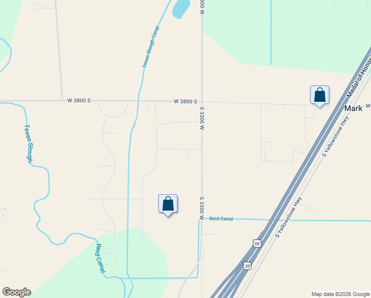 map of restaurants, bars, coffee shops, grocery stores, and more near 3951 South 3300 West in Rexburg