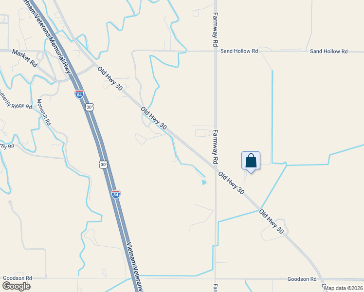 map of restaurants, bars, coffee shops, grocery stores, and more near 27875 Old Highway 30 in Caldwell