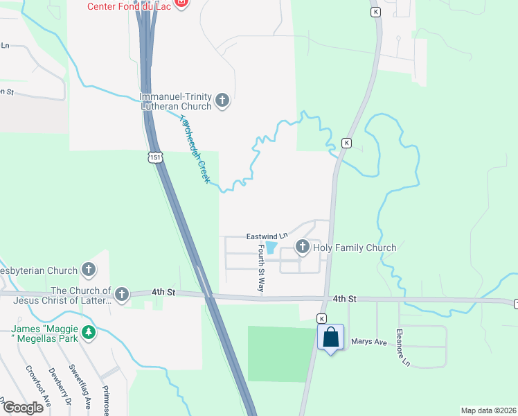 map of restaurants, bars, coffee shops, grocery stores, and more near 1396 Moonlight Lane in Fond du Lac