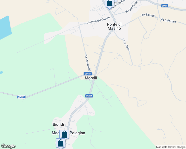 map of restaurants, bars, coffee shops, grocery stores, and more near 30 Strada Regionale 436 Francesca in Morelli