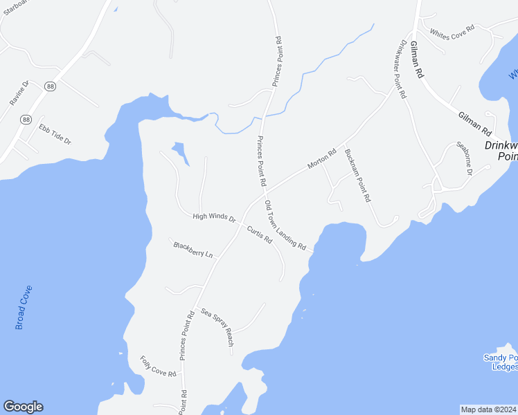 map of restaurants, bars, coffee shops, grocery stores, and more near 15 Old Town Landing Road in Yarmouth