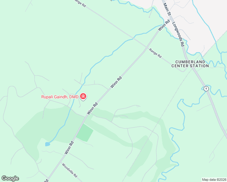 map of restaurants, bars, coffee shops, grocery stores, and more near 11 Winn Road in Cumberland