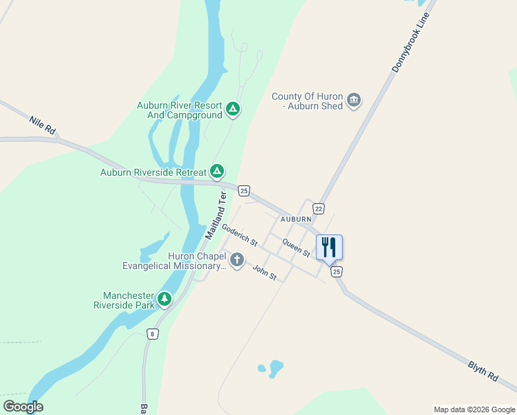map of restaurants, bars, coffee shops, grocery stores, and more near 38441 Blyth Road in Auburn