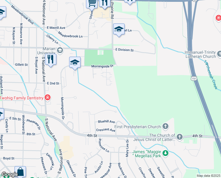 map of restaurants, bars, coffee shops, grocery stores, and more near 149 Rubina Lane in Fond du Lac