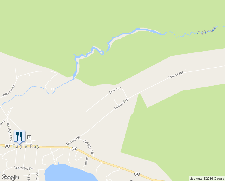 map of restaurants, bars, coffee shops, grocery stores, and more near Evans Drive in Inlet