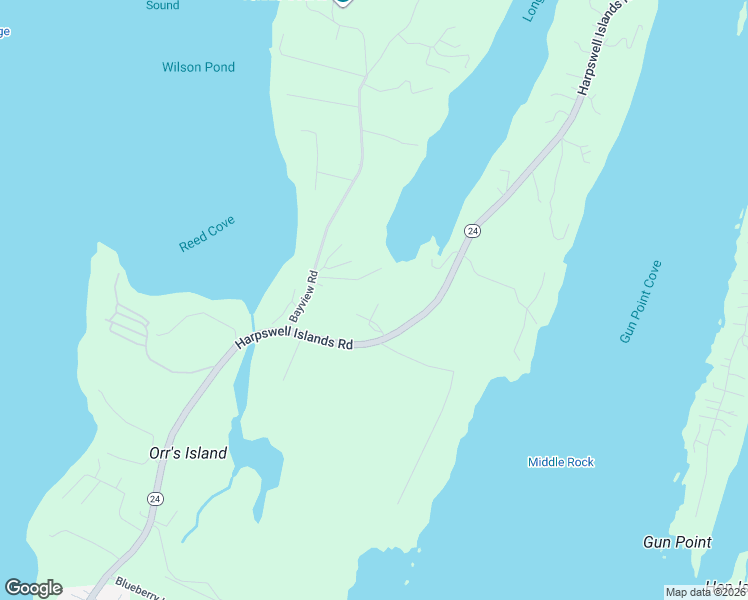 map of restaurants, bars, coffee shops, grocery stores, and more near 1430 Harpswell Island Road in Harpswell