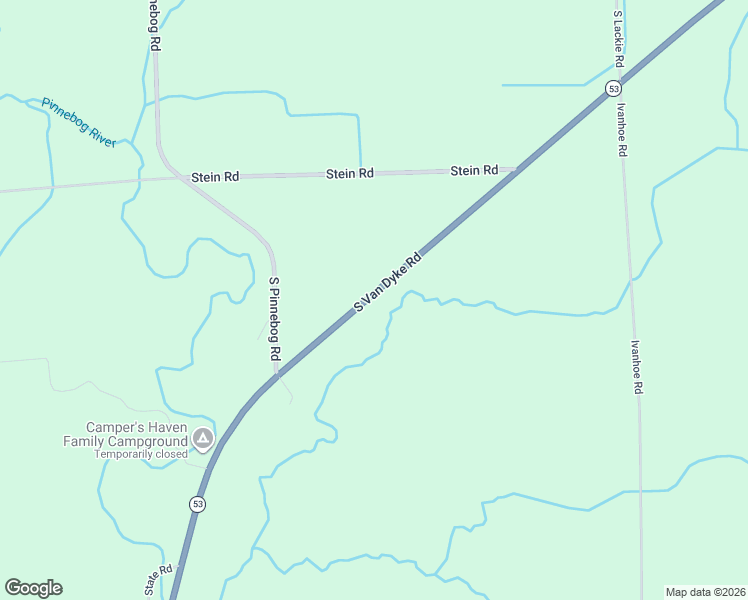 map of restaurants, bars, coffee shops, grocery stores, and more near 2121-2315 South Van Dyke Road in Bad Axe