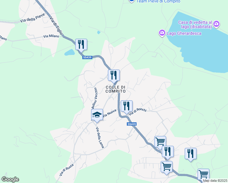 map of restaurants, bars, coffee shops, grocery stores, and more near 8 Via dei Centoni in Capannori