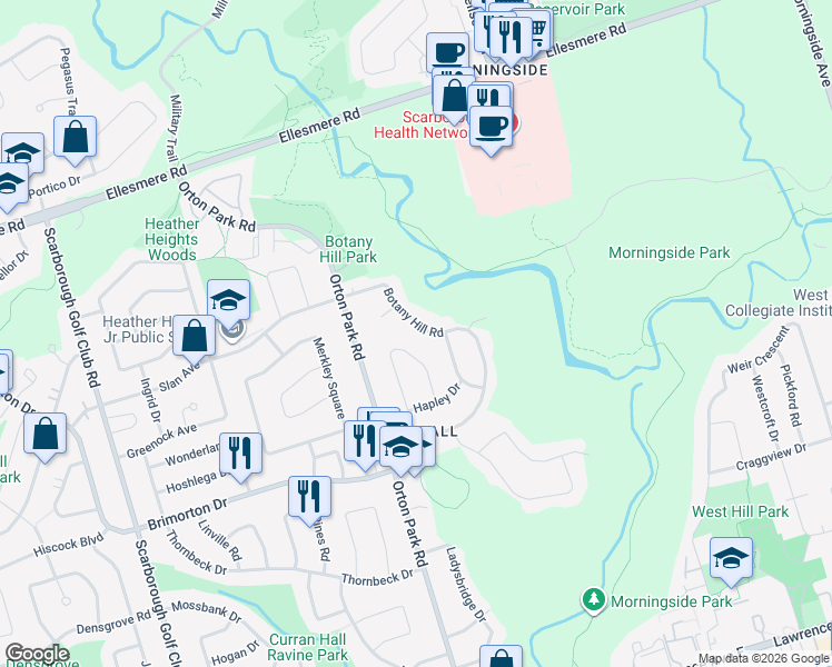 map of restaurants, bars, coffee shops, grocery stores, and more near in Toronto