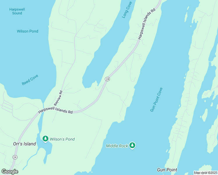 map of restaurants, bars, coffee shops, grocery stores, and more near 11 Ledgemere Road in Harpswell