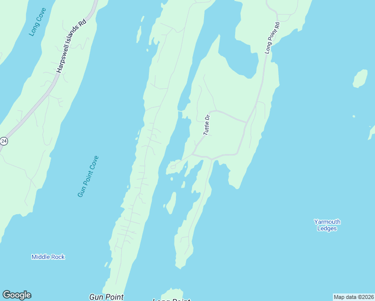 map of restaurants, bars, coffee shops, grocery stores, and more near 27 Little Crow Point in Harpswell