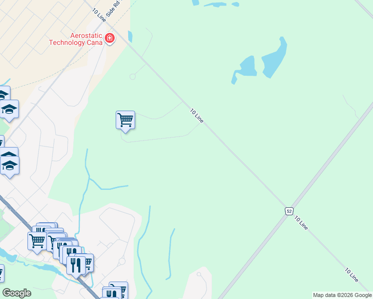 map of restaurants, bars, coffee shops, grocery stores, and more near 41 Pine Ridge Road in Erin