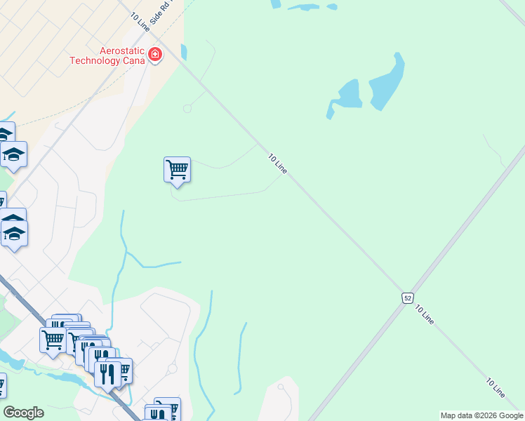 map of restaurants, bars, coffee shops, grocery stores, and more near 41 Pine Ridge Road in Erin