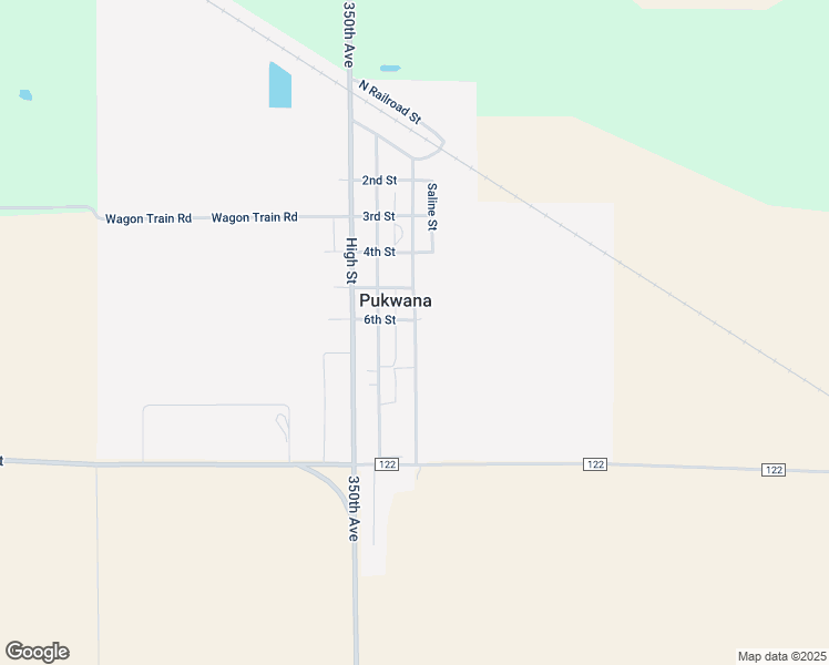 map of restaurants, bars, coffee shops, grocery stores, and more near 624 Main Street in Pukwana