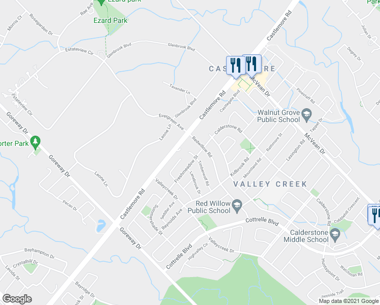 map of restaurants, bars, coffee shops, grocery stores, and more near 12 Janetville Street in Brampton